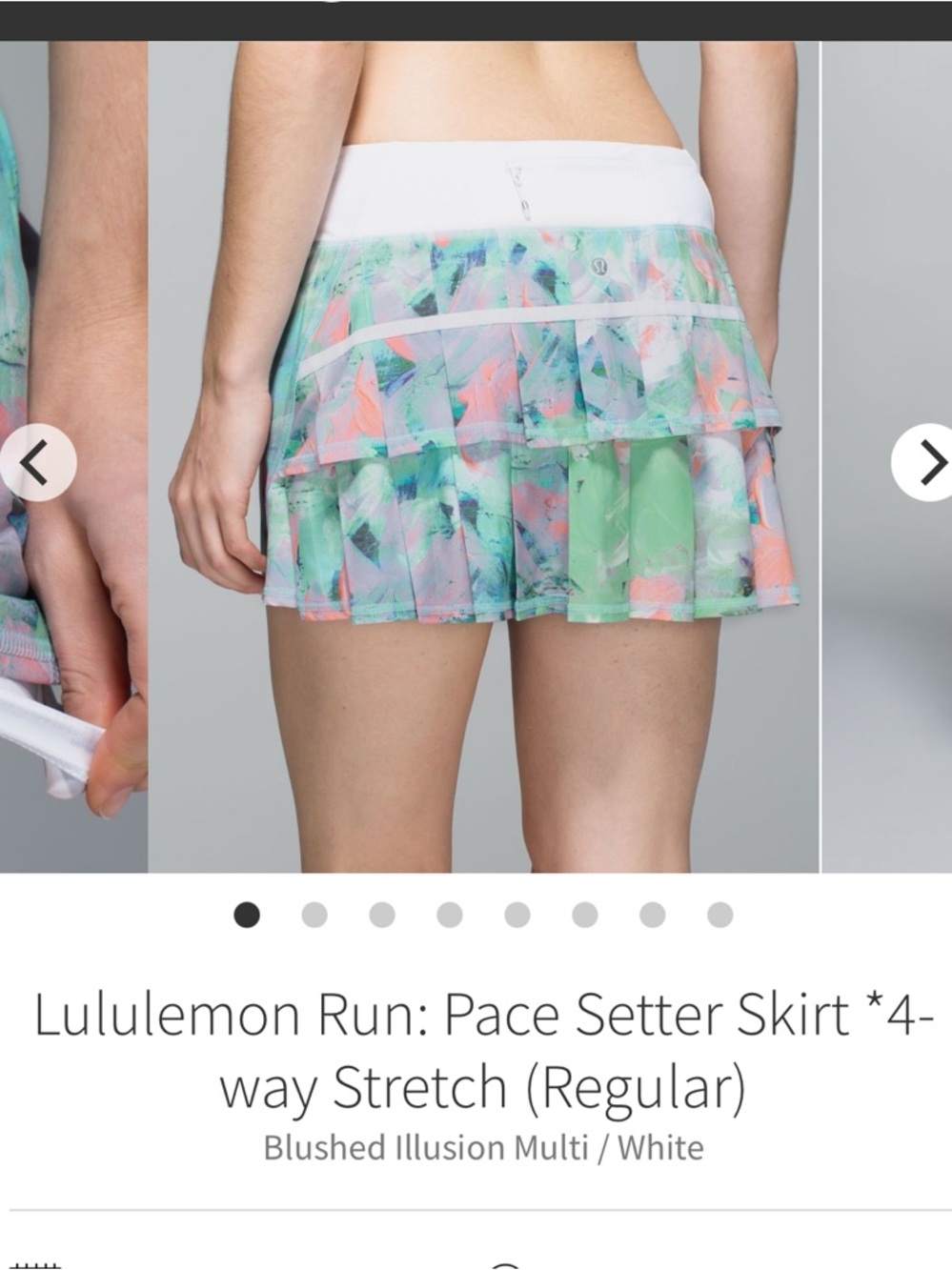 VTG lululemon 2015 sz 8 Pace Setter  Blushed Illusion skirt skort run tennis